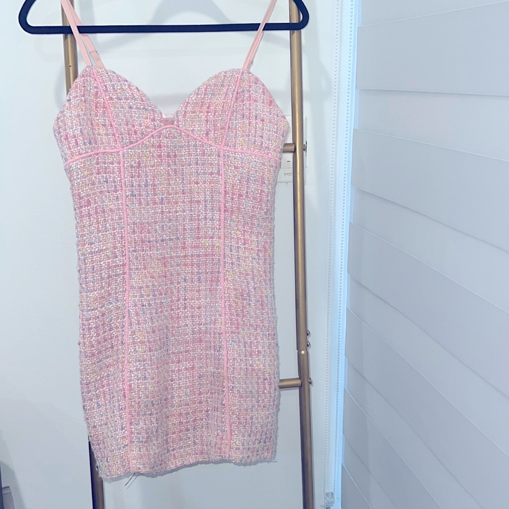 Tweed mini dress pastel colors new with tag from cider xs